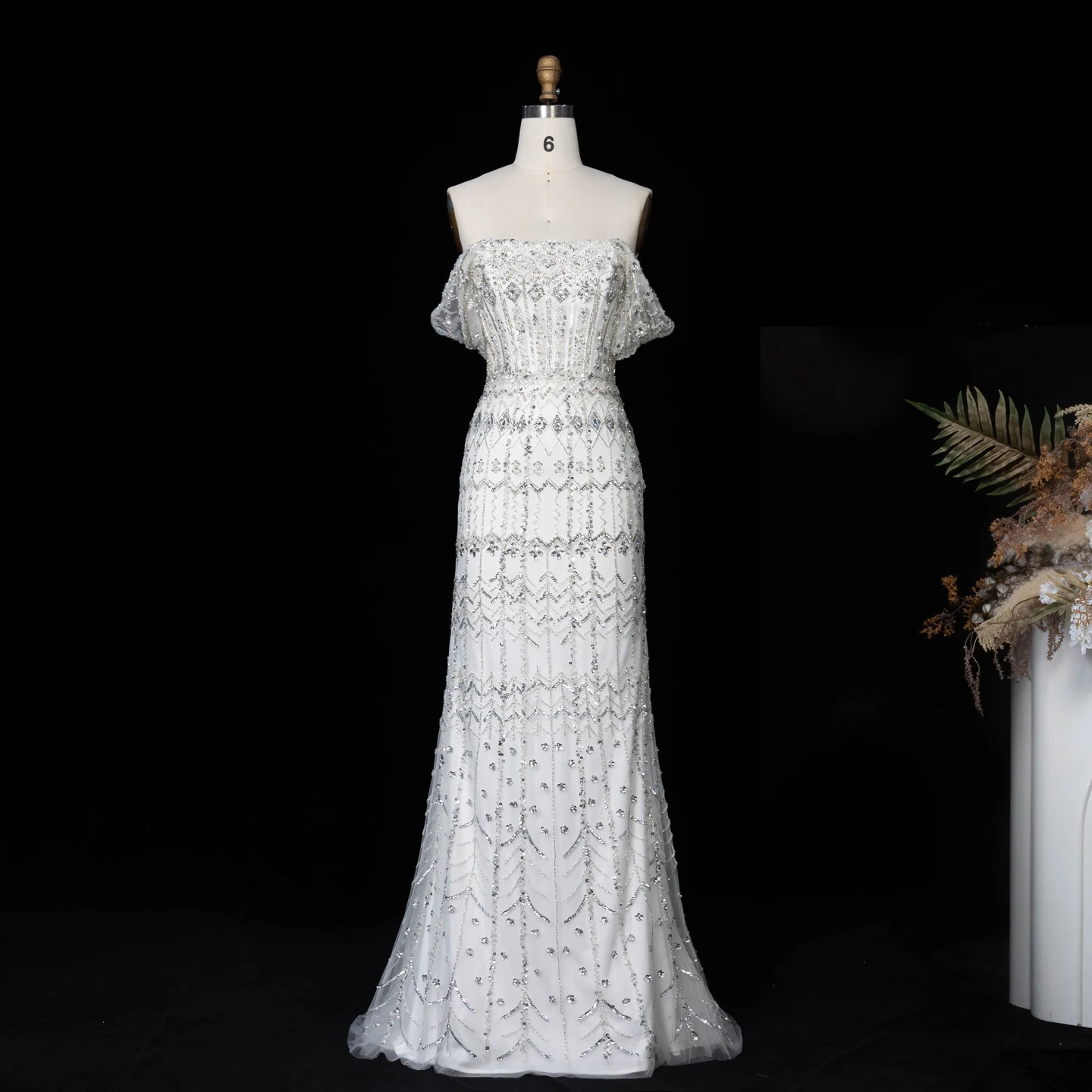 Sharon Said Luxuriöses Dubai Grünes Meerjungfrauenkleid Arabisches Abendkleid Fliederfarbene Flügelärmel 2026 Damen Hochzeitsfeierkleider SS291 Maßanfertigung – Detail 6