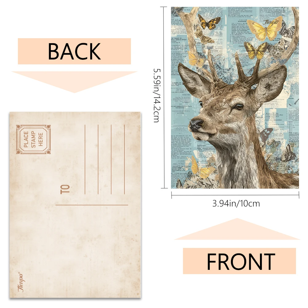 32pcs Surreal Collage Art Postcards,  Fantasy, Indoor Bedroom Decor,Wall Stickers, Message Cards, Greeting Cards, Memorial Cards