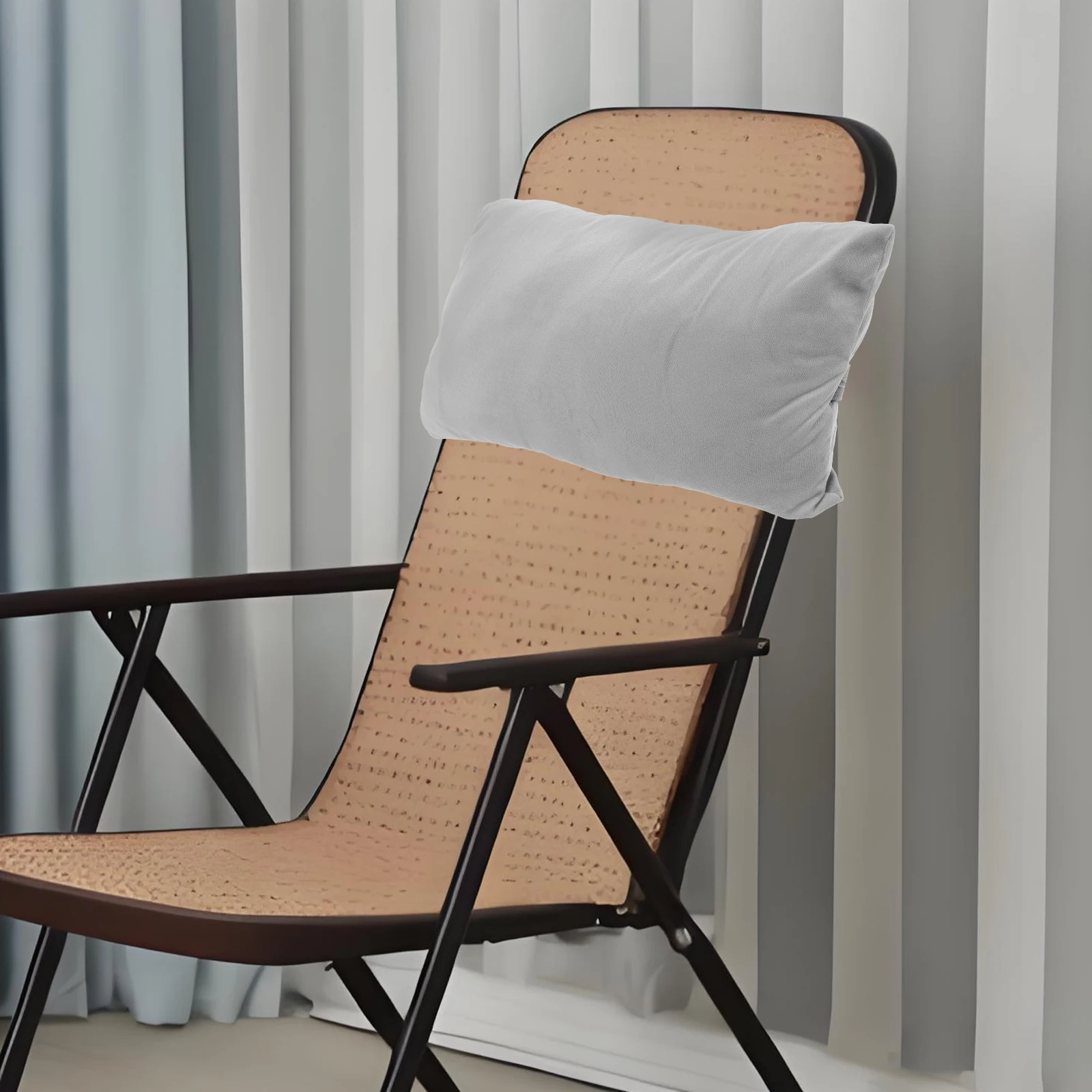 

Comfortable Chair Headrest with Elastic Strap Padded Head Pillow for Recliner Lounge Deck Chair Neck Protection Outdoor