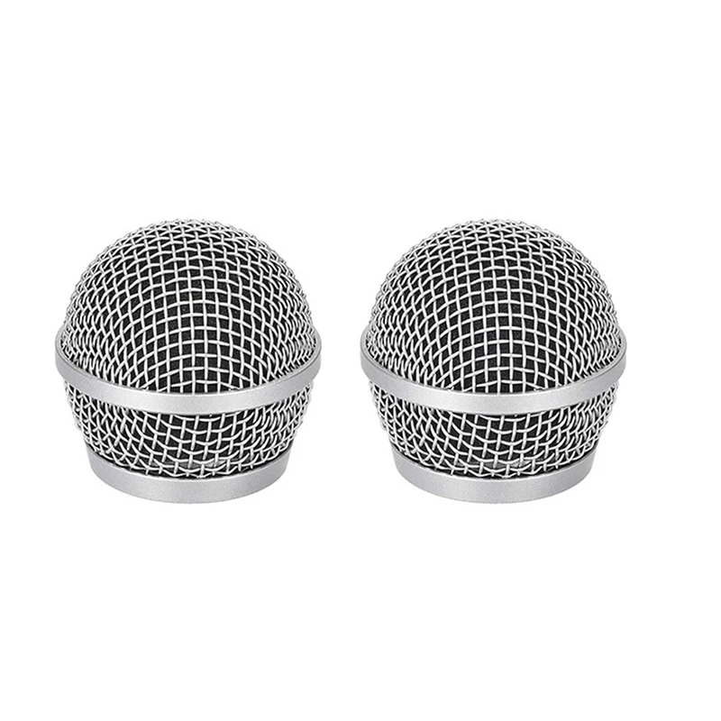 Replacement Microphone Grille (ball) With Built-in Foam Windscreen Mic Head Accessory Metal Mesh Cover For BETA58A Shure PG58
