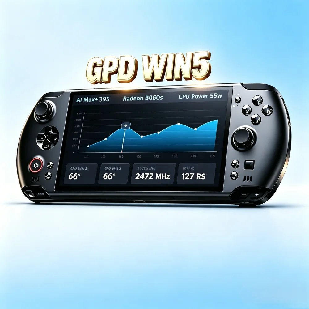 

GPD Win 5 5.5 Inch Handheld Gaming PC Processor Radeon 8060S Core Display AMD395 M.2 2280 SSD 7" 120Hz Windows 11 Portable
