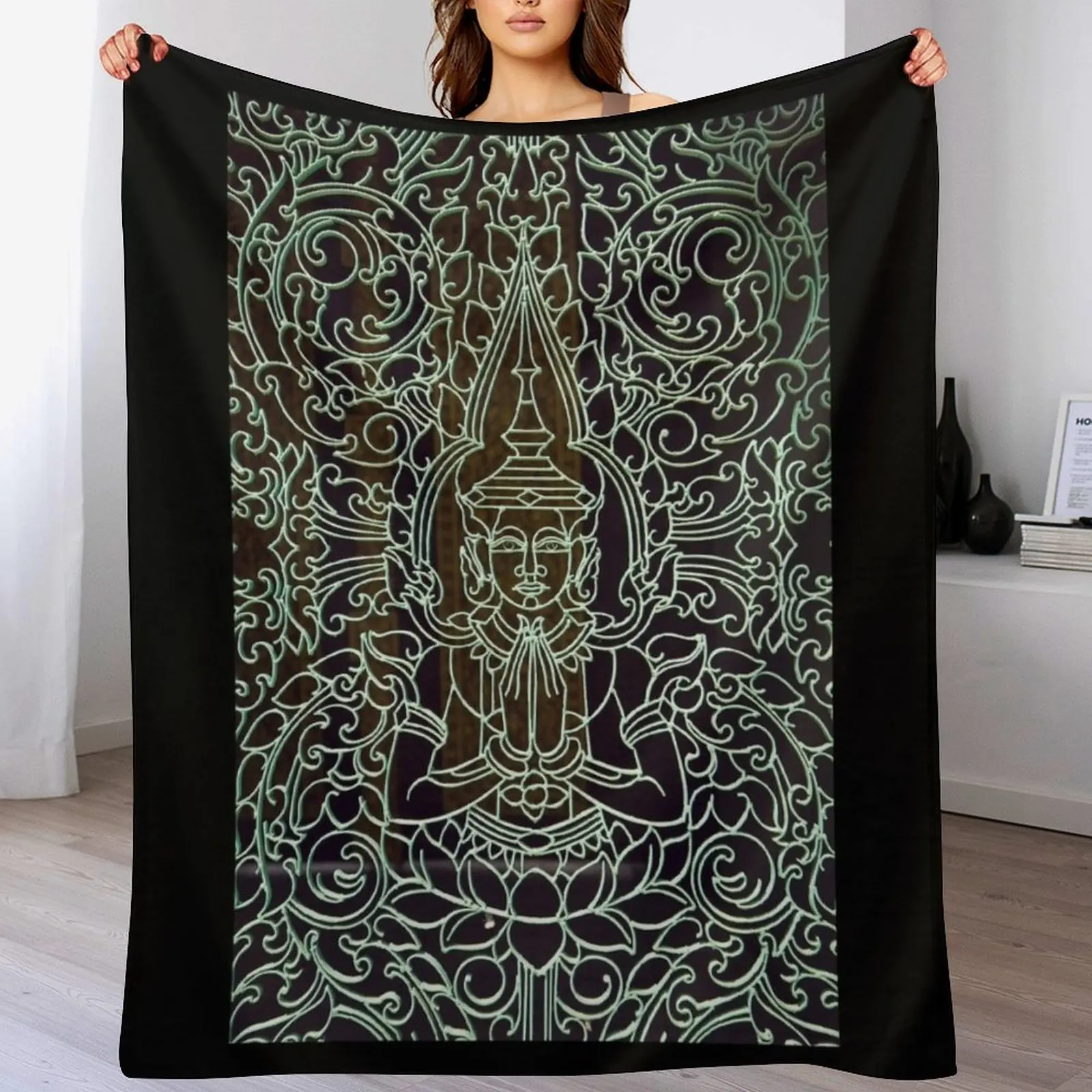 

Cambodian Art - Selb Khmer - 01 Throw Blanket Decorative Beds blankets ands Weighted Cute Blankets