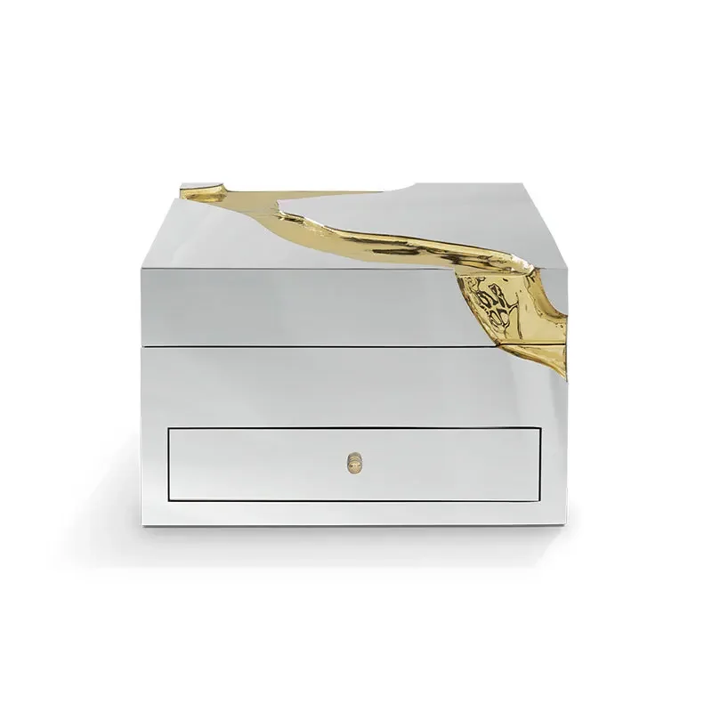 Portugal high-end artistic stainless steel watch box designer luxury house large flat-floor home multi-storage watch box