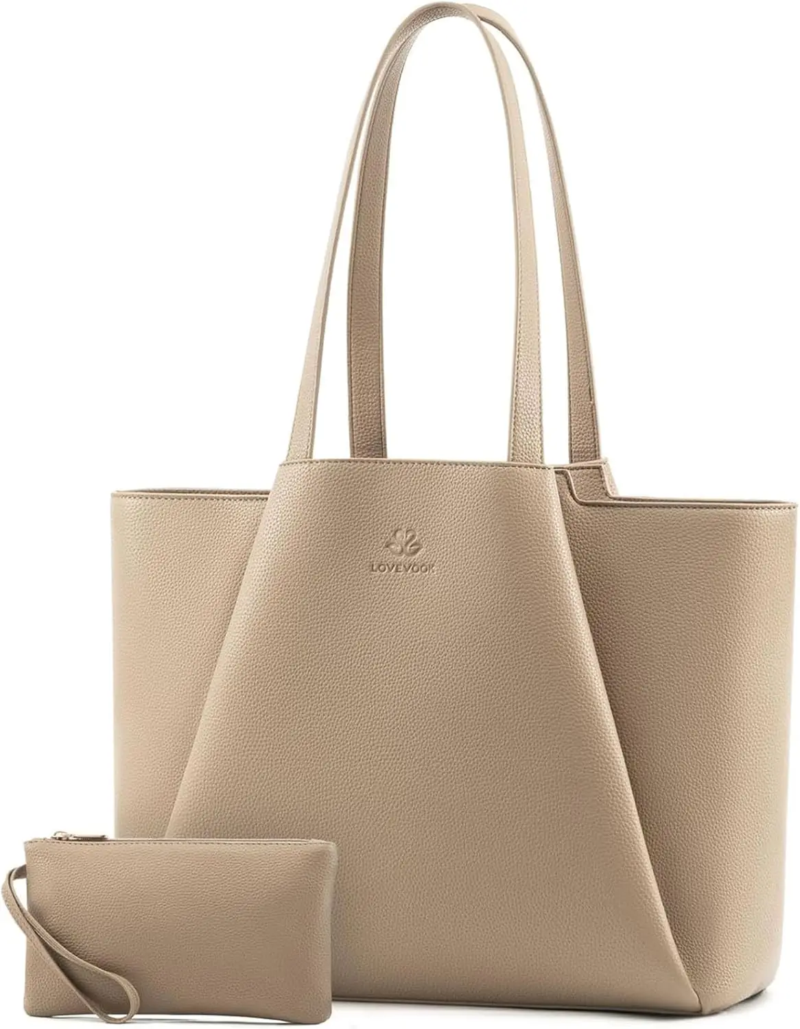 

Стильная женская сумка-тоут для ноутбука 15,6 дюймов из искусственной кожи с клатчем, вместительная офисная сумка