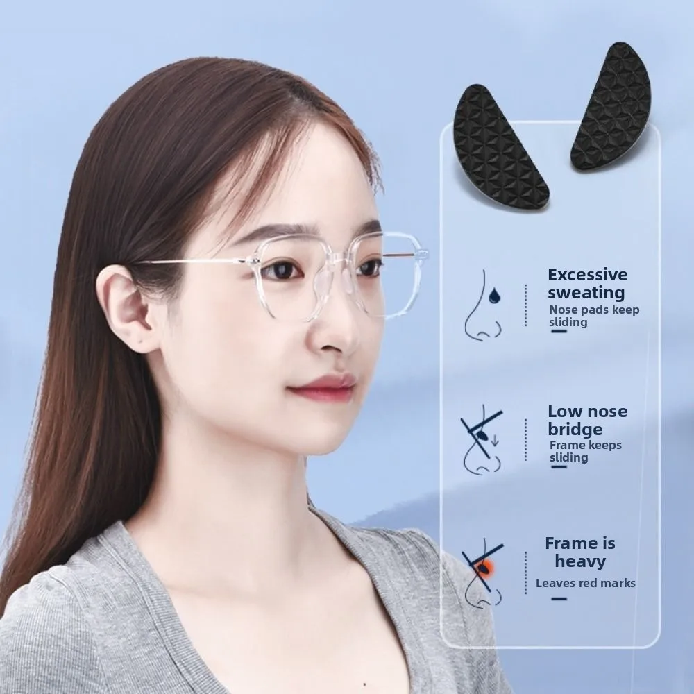 10 Pairs Silicone Eyeglass Nose Pads Anti Slip Self Adhesive Glasses Nasal Supports Textured Surface Air Cushion Nose Holder