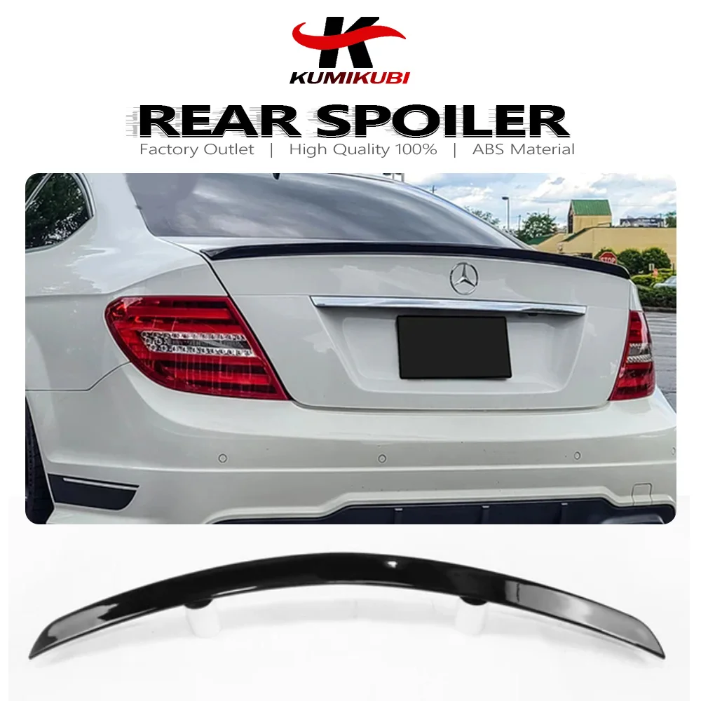 

W204 Задний спойлер багажника, внешний для Mercedes Benz W204 C class, 4-дверный 2008-2014 C180 C200 C220 C260 C300 AMG Хвостовой спойлер, крыло