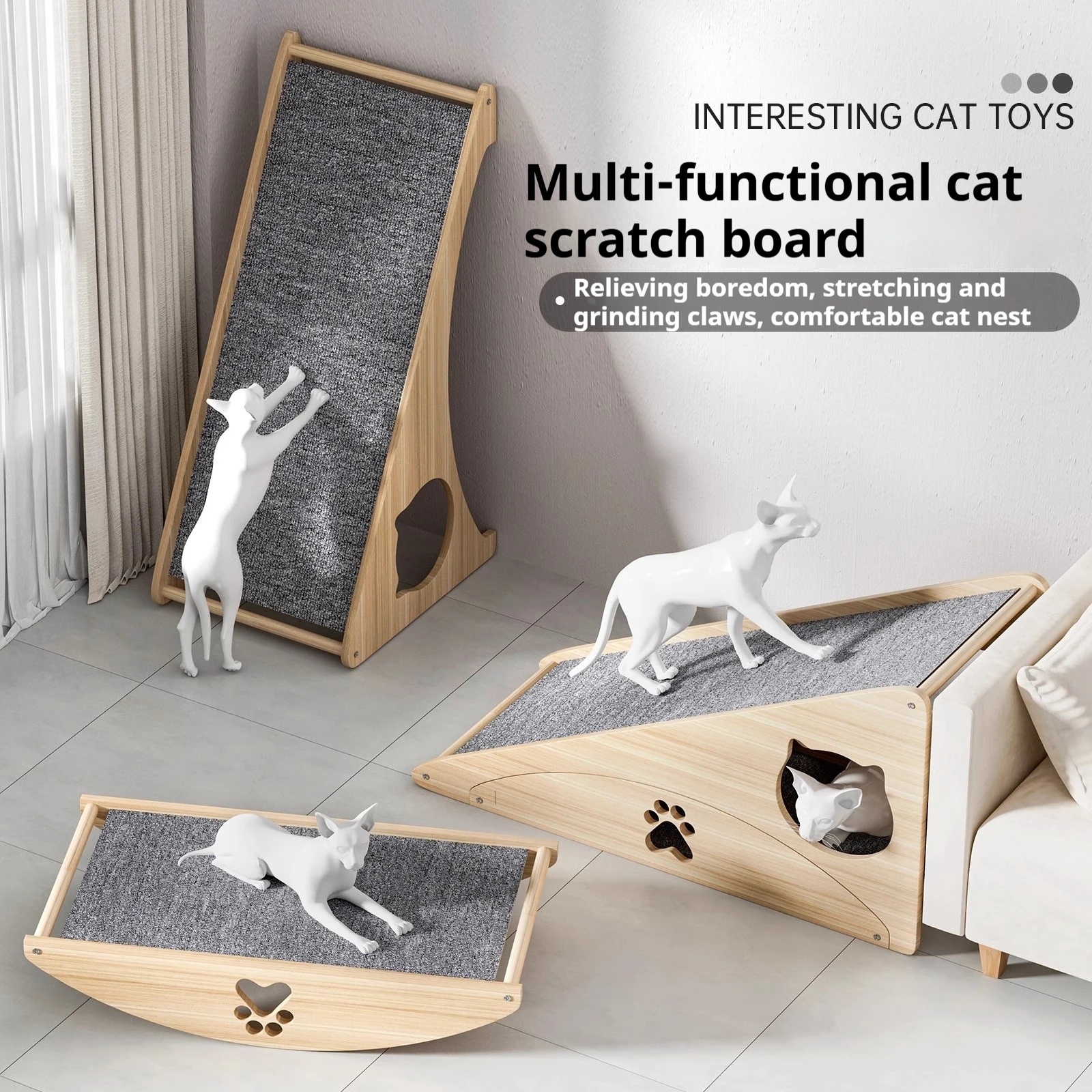 

Multi-functional cat scratch board cat wear-resistant scratch no dandruff cat bed shaker scratch board pet stairs