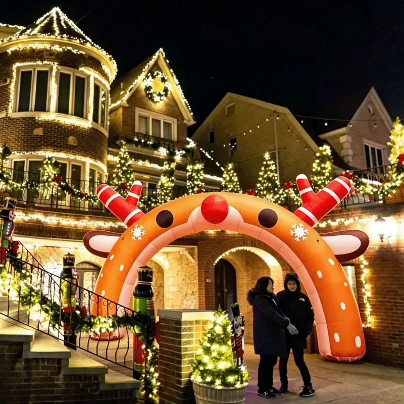 for Christmas Inflatable Deer Arch Entrance Gate Oxford Waterproof Outdoor Decoration Supplies