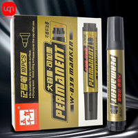 WQN-3/6pcs Black Large-Capacity Marker Pen Can Be Filled With Ink, Waterproof And Quick-Drying,Suitable For DIY Use Of Logistics