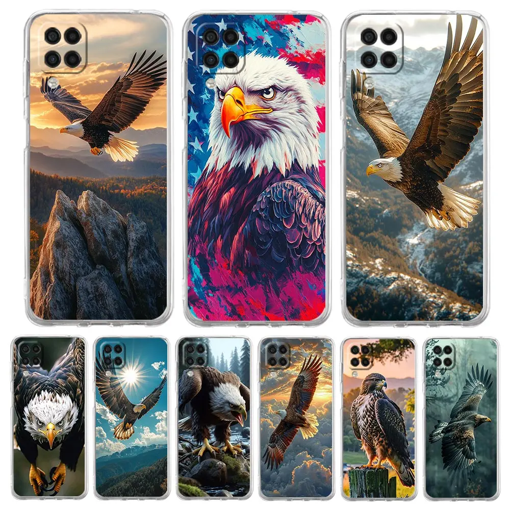 حافظة لهاتف سامسونج جالاكسي A17 A13 A15 A25 A35 A51 A55 A71 A21S A11 A31 A41 A23 A53 A73 A32 5G A03S A05s غطاء النسر