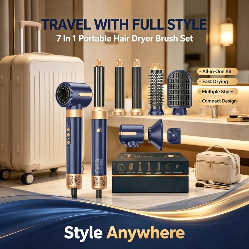 DiffuserFitted Highspeed Dryer Brush, 7in1 Ionic Styling Comb For Homebased Holiday Hair Arrangement