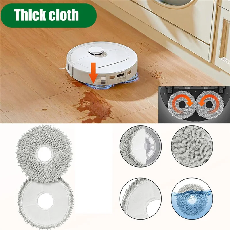 قطع غيار مكنسة الروبوت A02V لـ Roborock Qrevo Pro/Qrevo Maxv/Qrevo S- الفرشاة الرئيسية، الفرشاة الجانبية، قماش الممسحة، فلتر HEPA، الغبار Ba