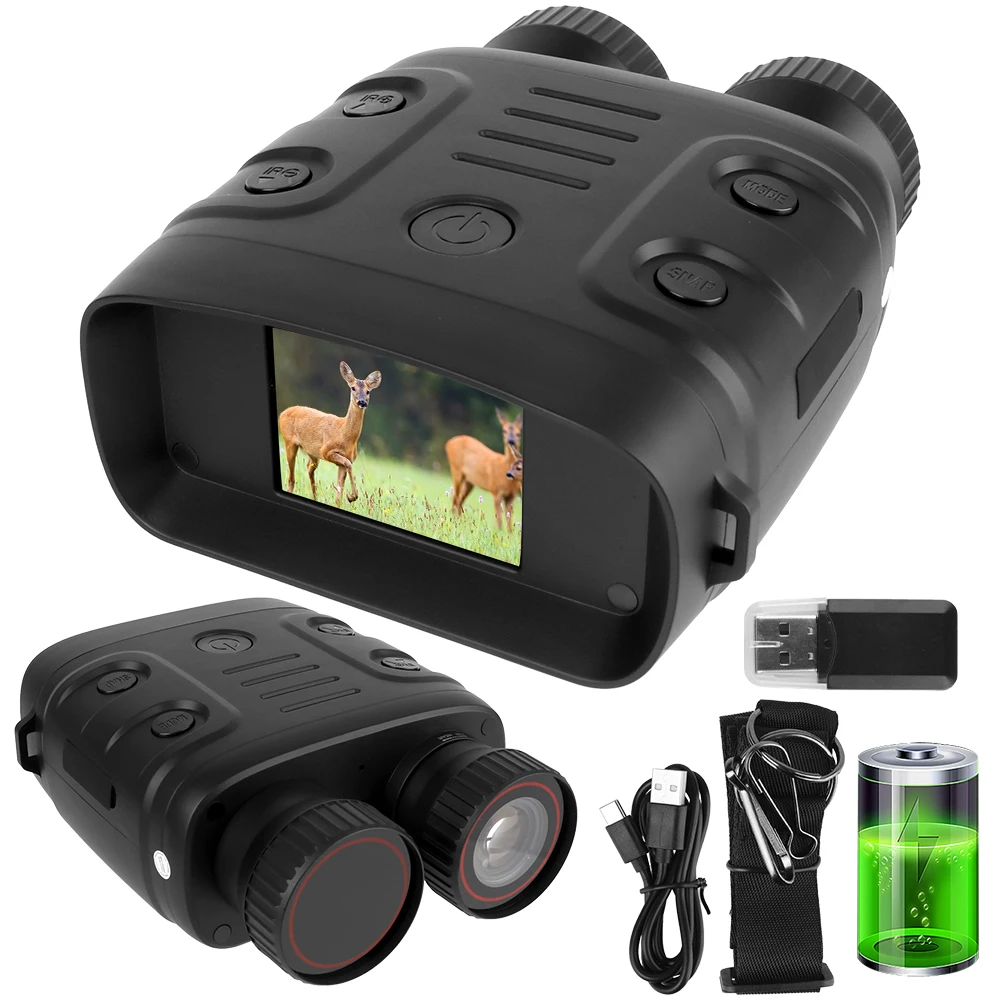 

Binocular Infrared Night-Visions Device Day Night Use Photo Video Taking Digital Zoom Binocular for Hunting Boating 10X 1080P