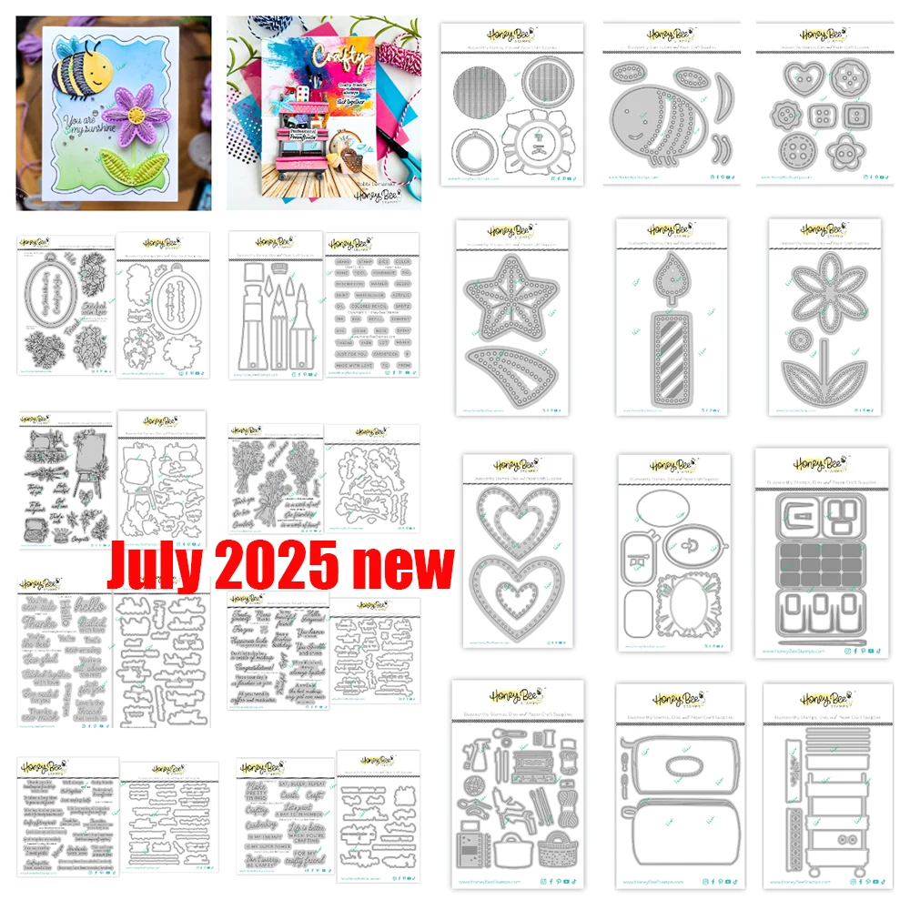 2025 July New Summer Bees Sewing Table Floral Easel Metal Cutting Dies Stamps Stencils Scrapbook for DIY Greeting Card Handmade