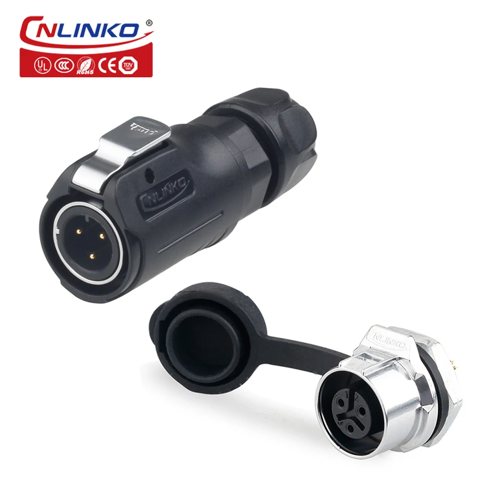 CNLINKO M12 Tiny Industrial Connector 2 3 4 5 6 7 8 Pin Waterproof 100V/125V AC Power Cable Connector for Electronic Instruments