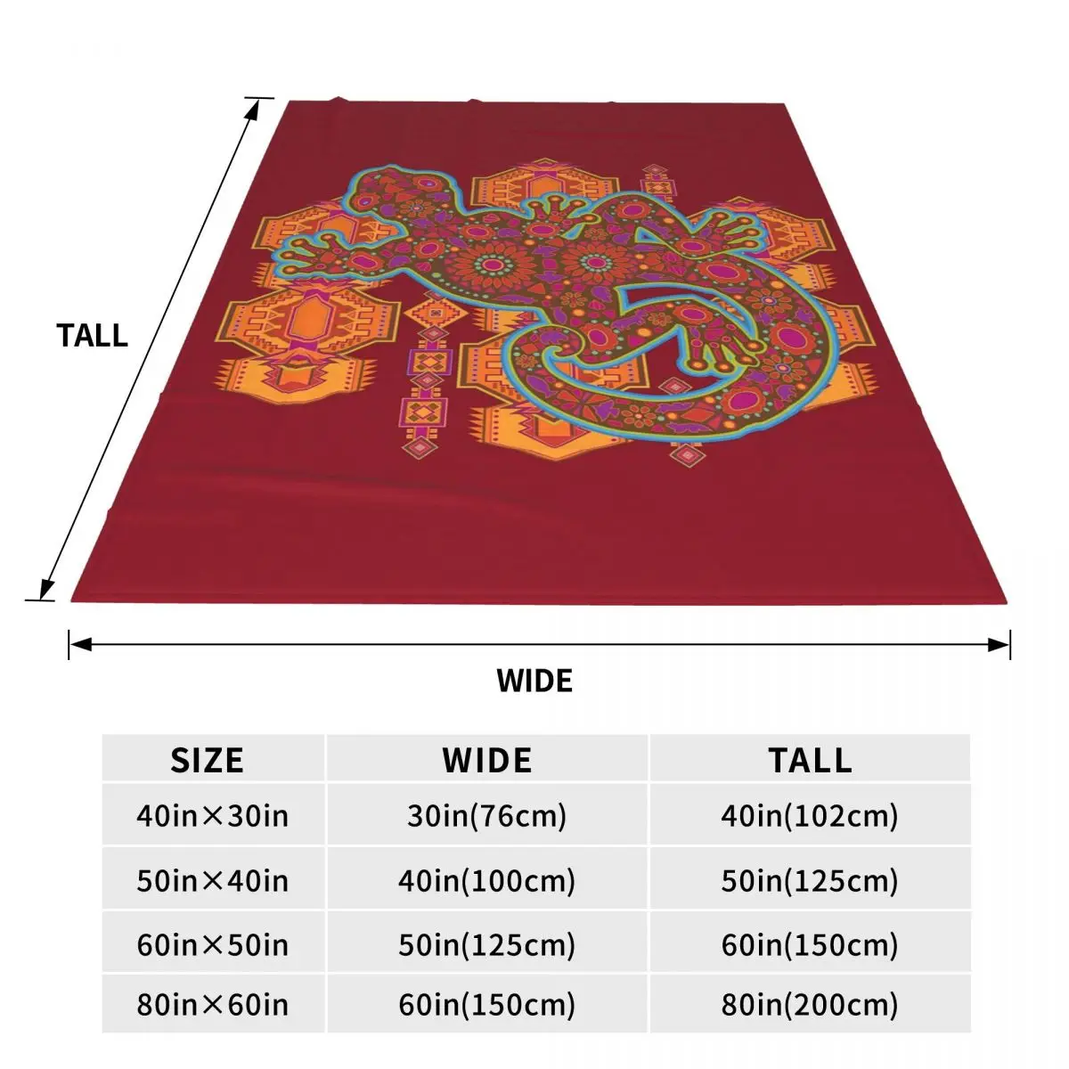 Ethnic Tribal Lizard Salamander Blanket Flannel Sofa Throw Blanket Lightweight for Couch Bedding Office Throws Bedspread Quilt