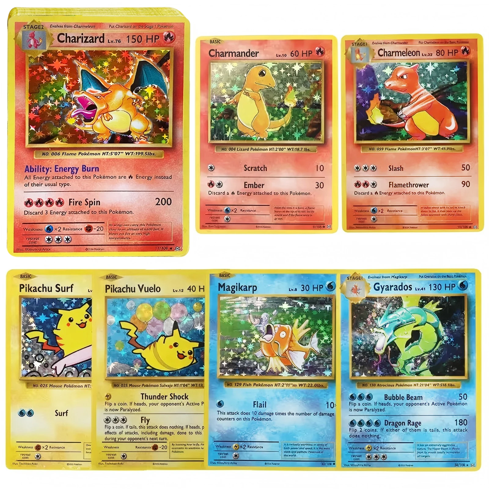 포켓몬 컬렉션 카드 에디션 플래시 카드 리자몽 피카츄 블래스토이즈 PTCG 카드 장난감 취... - 4