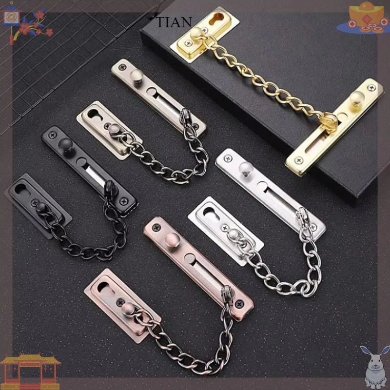 Door Chain with Lock Door Lock Bolt Chain Kids Safety Security Home Latch Buckle Guard Lock Anti-Theft Hotel Hardware Accessorie