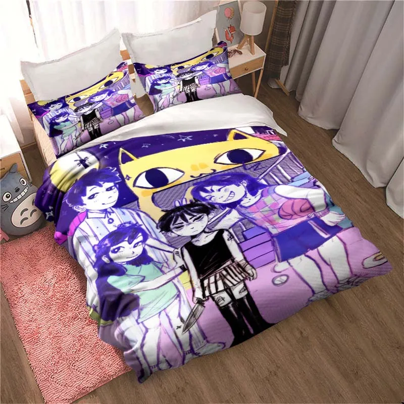 

Hippie Anime Omori All Season Twin Bedding Set 3 Piece Comforter Set Bed Duvet Cover Double King Comforter Cover Home Textile