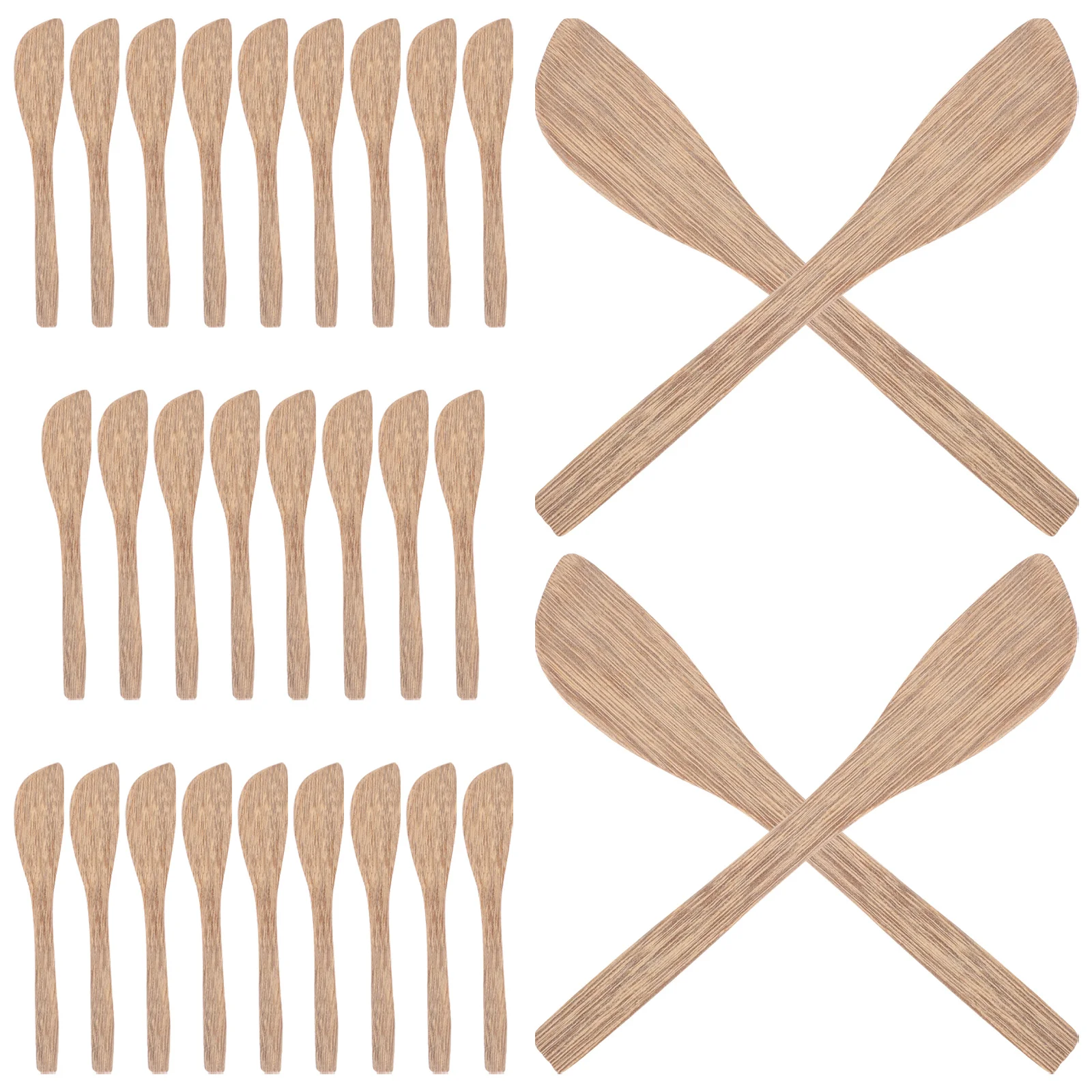 

30pcs Wooden Butter Spatulas Household Cheese Spreaders For Baking Cooking Jam Cream Multi-Function Kitchen Accessories