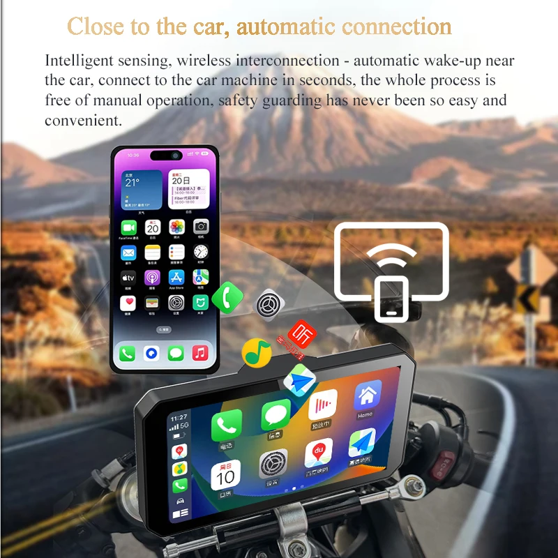 جالوب سبرايت 6 بوصة للدراجات النارية نظام تحديد المواقع والملاحة اللاسلكية CarPlay أندرويد السيارات DVR محرك مسجل المحمولة موتو مراقب IPX7 #3