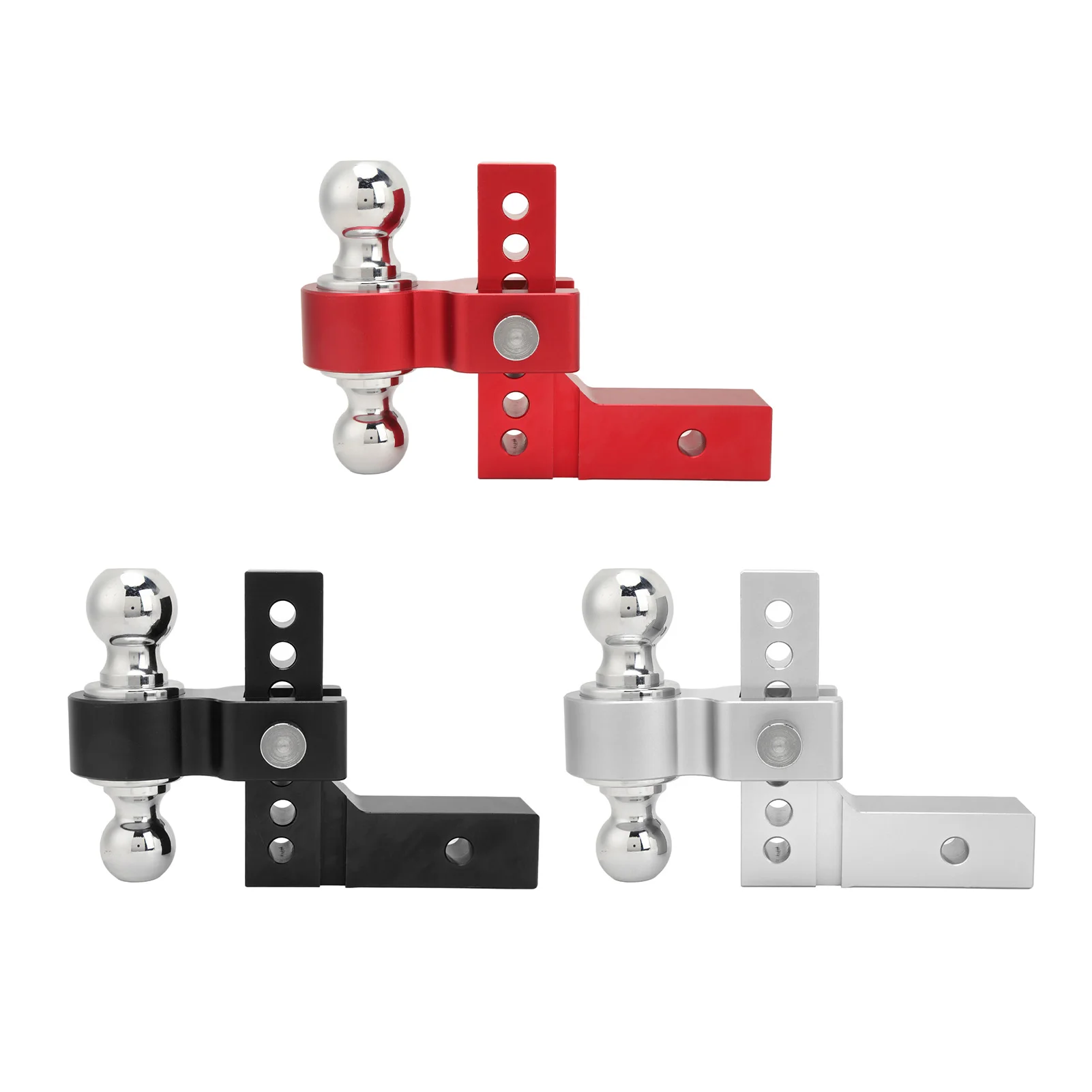 

Adjustable Trailer Hitch 6in Drop Rise 12500LBS Capacity Stainless Steel for 2in Heavy Truck GTW Traction Hook Receiver