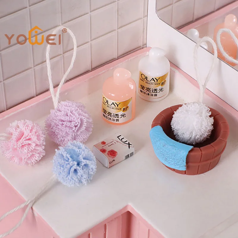 Latest 4pcs/set Mini Shampoo Washball For OB11 Doll Miniature Dollhouse Bathroom Decoration Accessories Toy