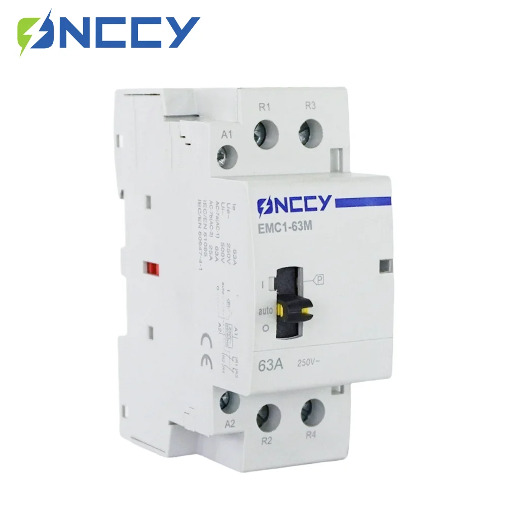 

ONCCY Manual Contactor 2P Modular Contactor 32A 40A 63A 2NO or 2NC DIN Rail AC Contactor AC220V 230V Manual Control