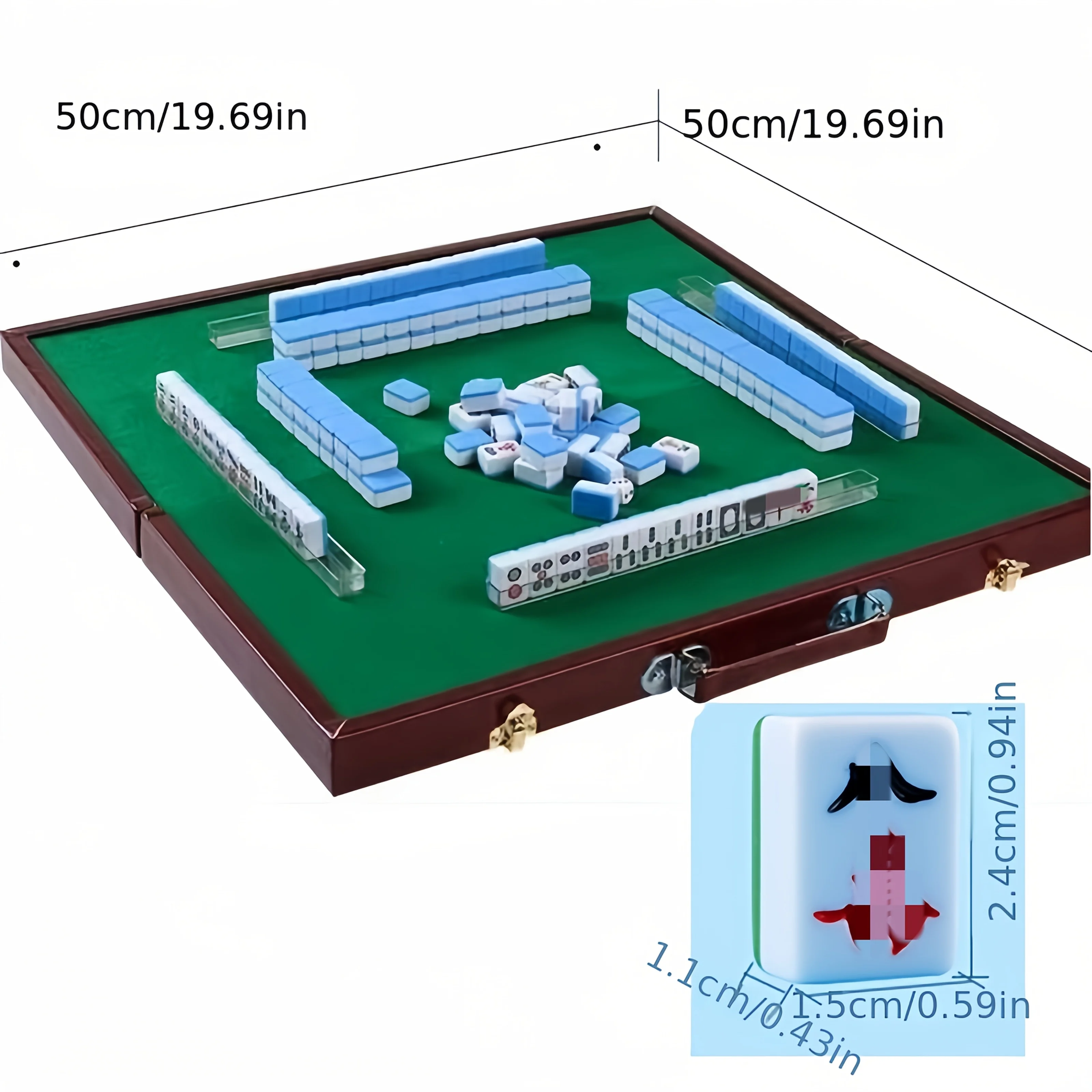 

Mahjong table set mini mahjong portable travel dormitory home cute outdoor game mahjong card + storage table + ruler