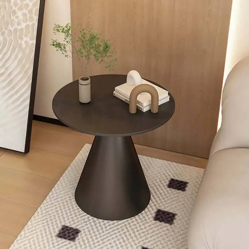 

Design Metal Side Table Living Room Aesthetic Modern Round Side Table White Luxury Balcony Mesa Auxiliar Salon Bedroom Furniture