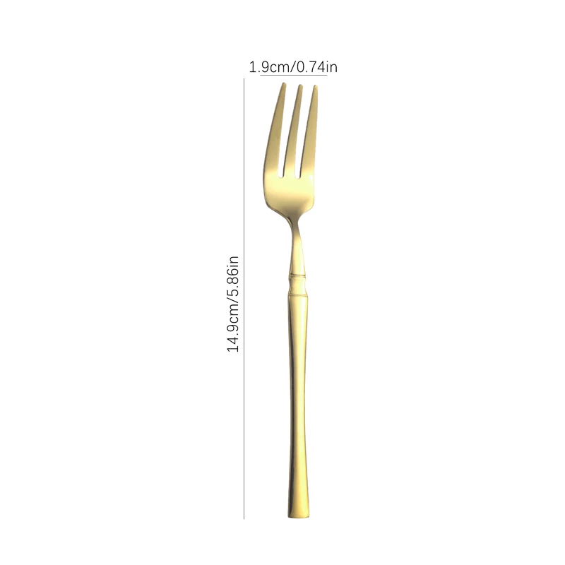4/8/12PCS stainless steel mirror gold dessert fork tea fork suitable for hotel restaurannt family Wedding birthday party