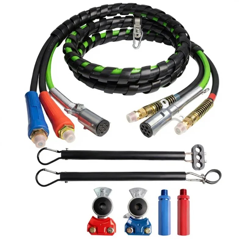 New Condition 3 1 ABS Semi Truck Air Line Hose Heavy Duty 12ft 7way Electric Pleasure Manual Trailer Parts and Accessories