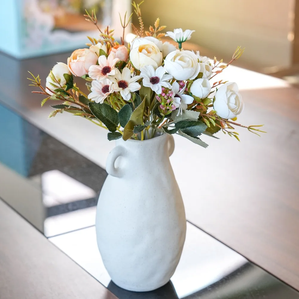 

Artificial Flowers Silk Tea bud Rose peony Festival Wreath Wedding bridal bouquet Home vase garden wreath Diy gift Decoration