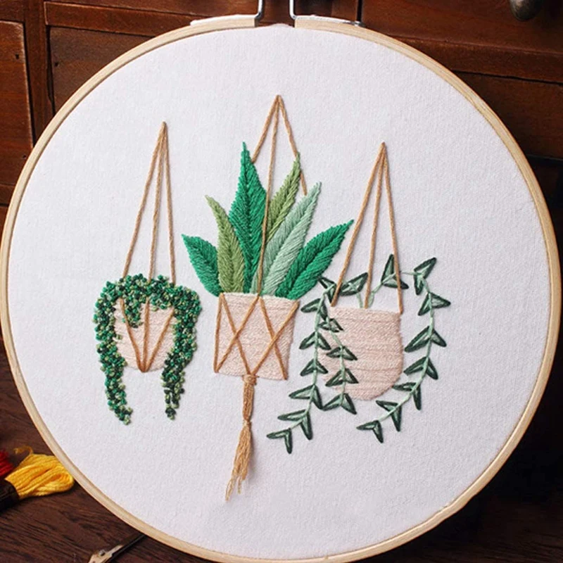 3 Sets Embroidery Starter Cross Stitch Kit With Pattern,Include 3 Embroidery Clothes,3 Embroidery Hoop,Threads And Tools