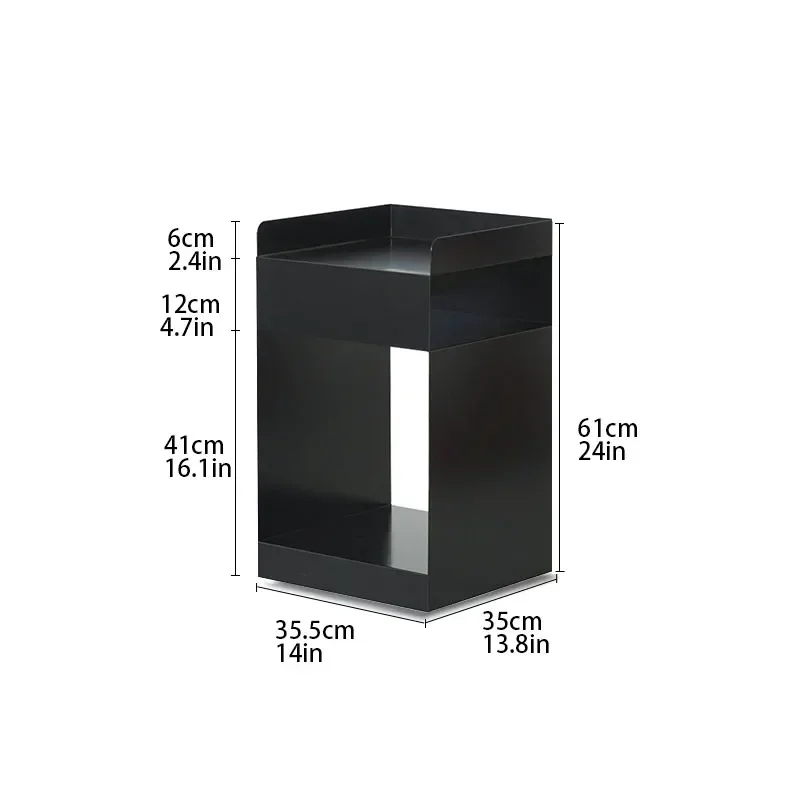 Removable Bedside Cabinet With Metal Iron Frame, Modern Simple Storage Locker For Desk Bureau And Sofa Sideboard