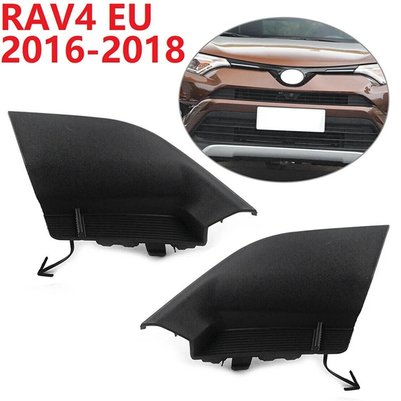 2Pcs Front Bumper Tow Hook Eye Cover Cap For Toyota RAV4 EU 2016-2018