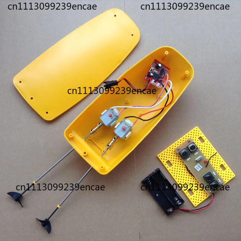 1Set DIY Assembly Mini  130 Double Motor 2.4G Remote Control Model  Transmitter Receiver Kit Control Distance 100 meters
