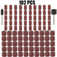 102pcs Sanding Drums Kit Sanding Band 1/2 1/4 Inch Sand Mandrels Fit for Dremel Nail Drill Rotary Abrasive Tools Accessories