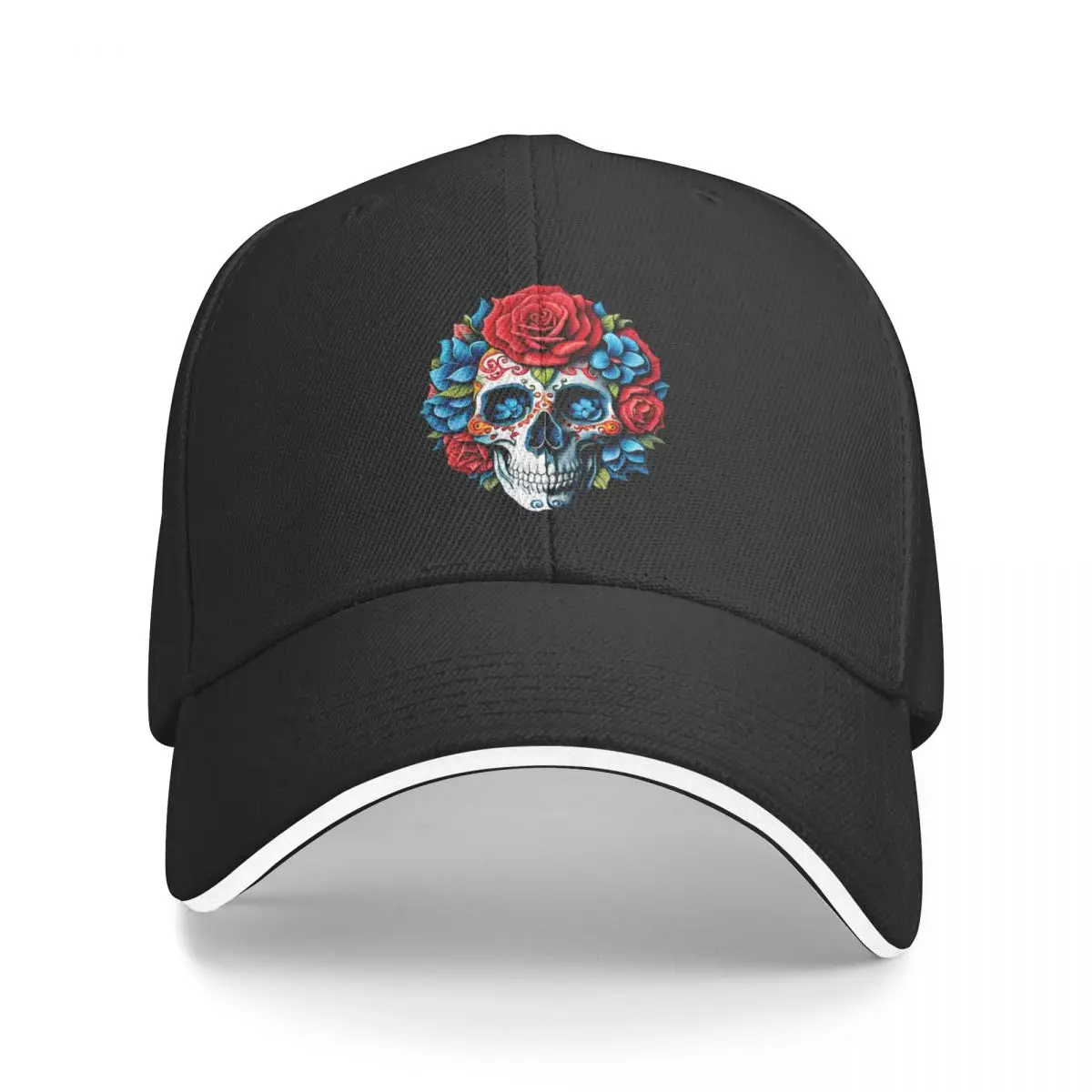 Nightmare Bloom: A Stunning Flower Skull Art Baseball Cap Golf Hat Man Beach Outing Cosplay Rugby Women's Beach Visor Men's