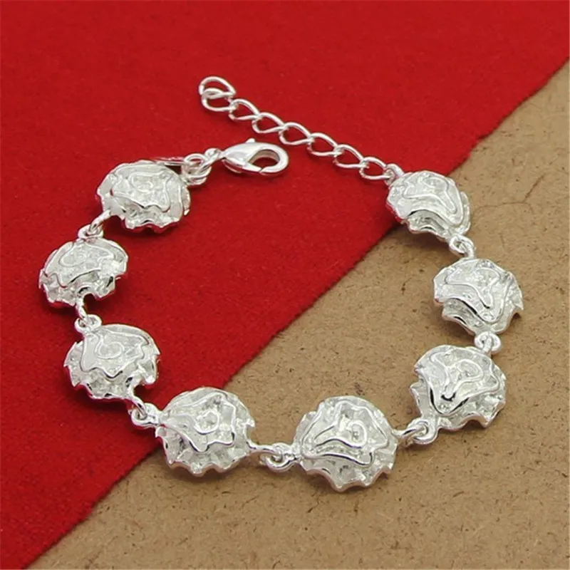 

Стерлингового Серебра 925 пробы, 8 дюймов, изысканный простой браслет, женский подарок на помолвку, ювелирные изделия, вечерние, свадебные, модные