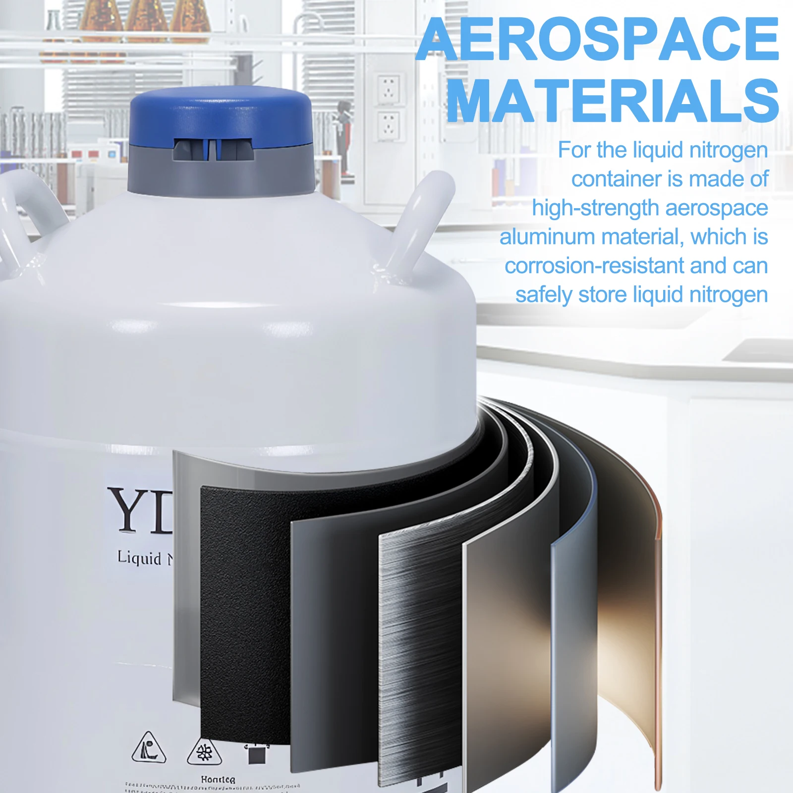 

20L LN2 Tank Aluminum Alloy Dewar with 3 Canisters & Carry Bag LN2 Liquid Nitrogen Dewar for Beauty Industry Semen Preservation