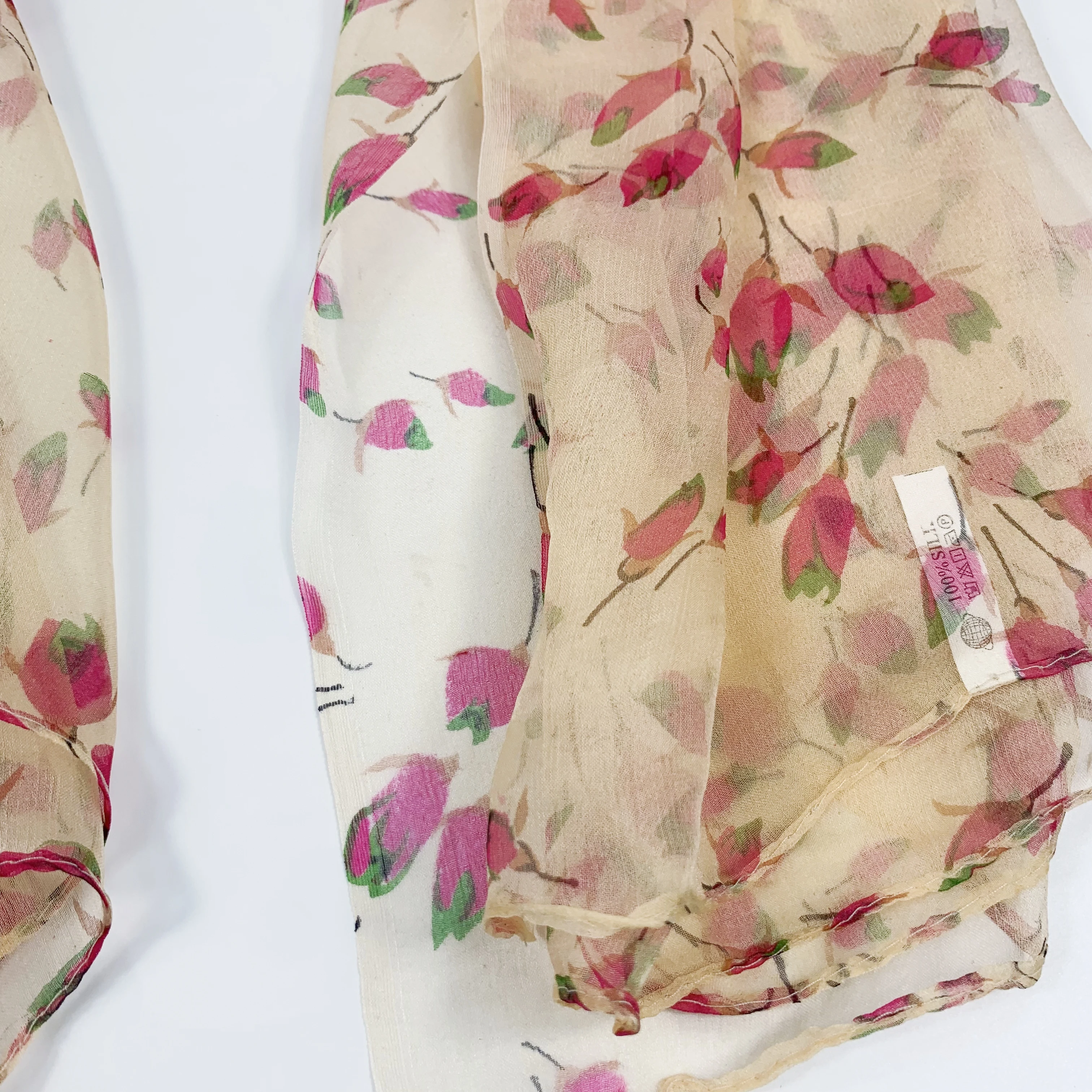 100% pure silk scarf scarves brand new fashion scarves 110Cm*180Cm Neckerchief hijabs long silk scarves flower bud
