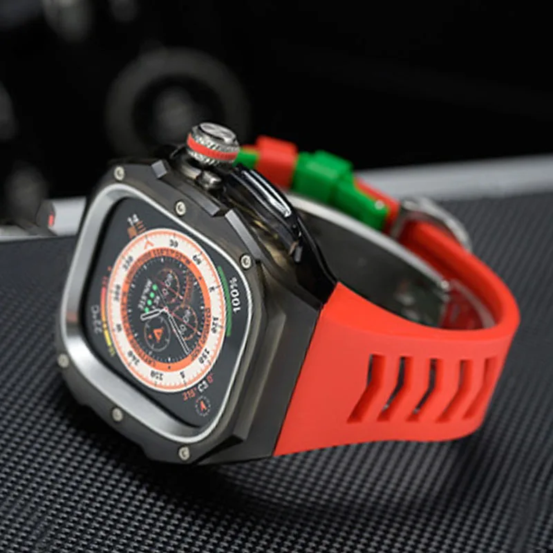 

Роскошный прозрачный чехол для Apple Watch Ultra 3 49 мм, силиконовый ремешок с пряжкой из нержавеющей стали для iWatch Ultra 2 1, модификация «сделай сам»