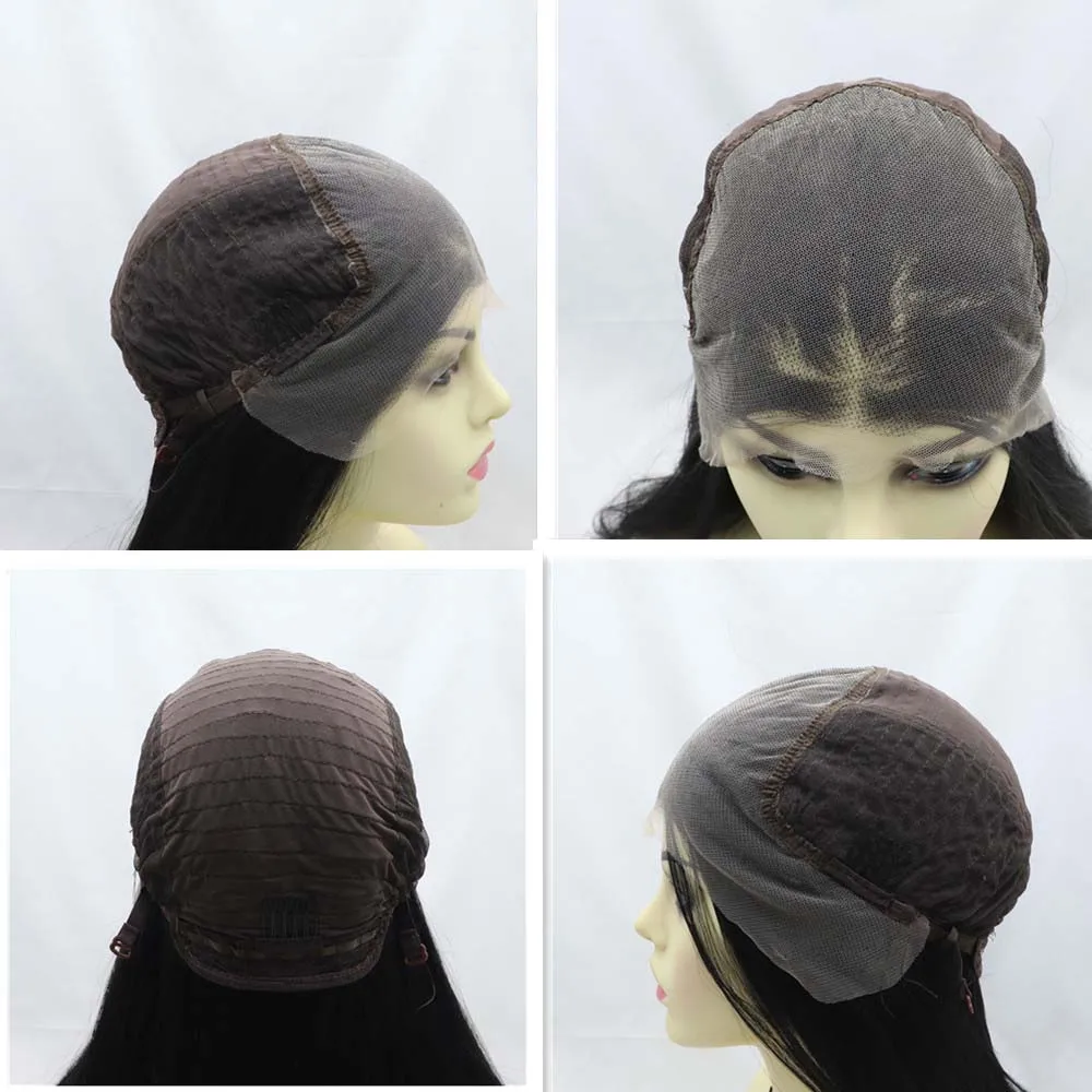 Sylvia Wigs Synthetic 13*6 Lace Black Front Wigs Long Silky Straight Wigs For Women Heat Resistant Fiber Hair Wig