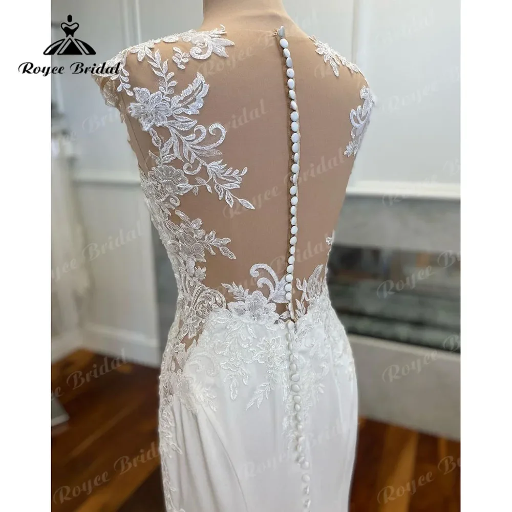 Roycebridal-vestidos De novia De encaje De sirena, sexys, Vintage, tren De corte, apliques, vestidos De novia personalizados, 2025