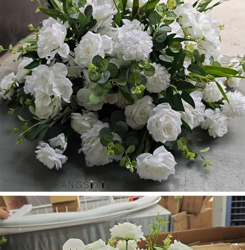 Künstlicher Rosen-Hortensien-Blumenball 60/50/40/30cm Tischdekoration Mittelpunkt für Veranstaltungen Hochzeit Gangdekoration Blumenarrangement Requisiten – Detail 12