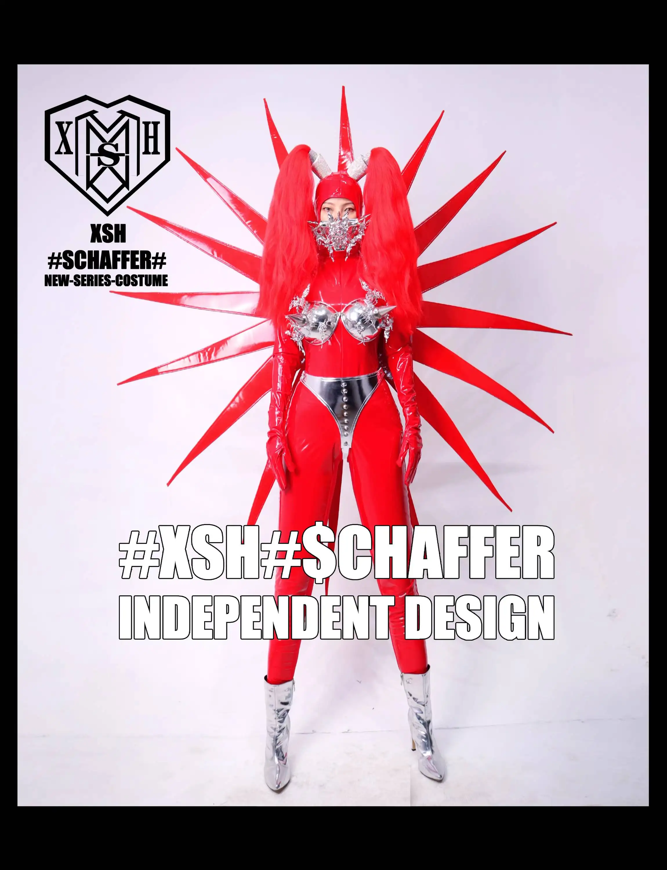 

Cosplay Women's New Nightclub Bar DS Halloween Gothic Red Alien Wings Singer Dance Team Stage Performance Costume Custom