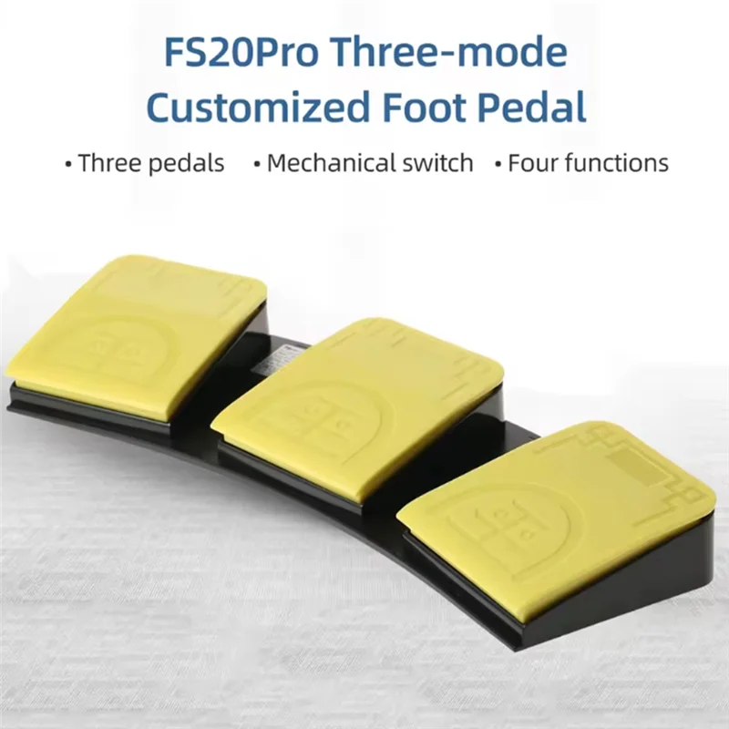 

New!!FS20 Pro USB+ 2.4G+ BT Three-Mode Connection Triple Foot Switch Mechanical Switch Customized Multifunctional Foot Pedal