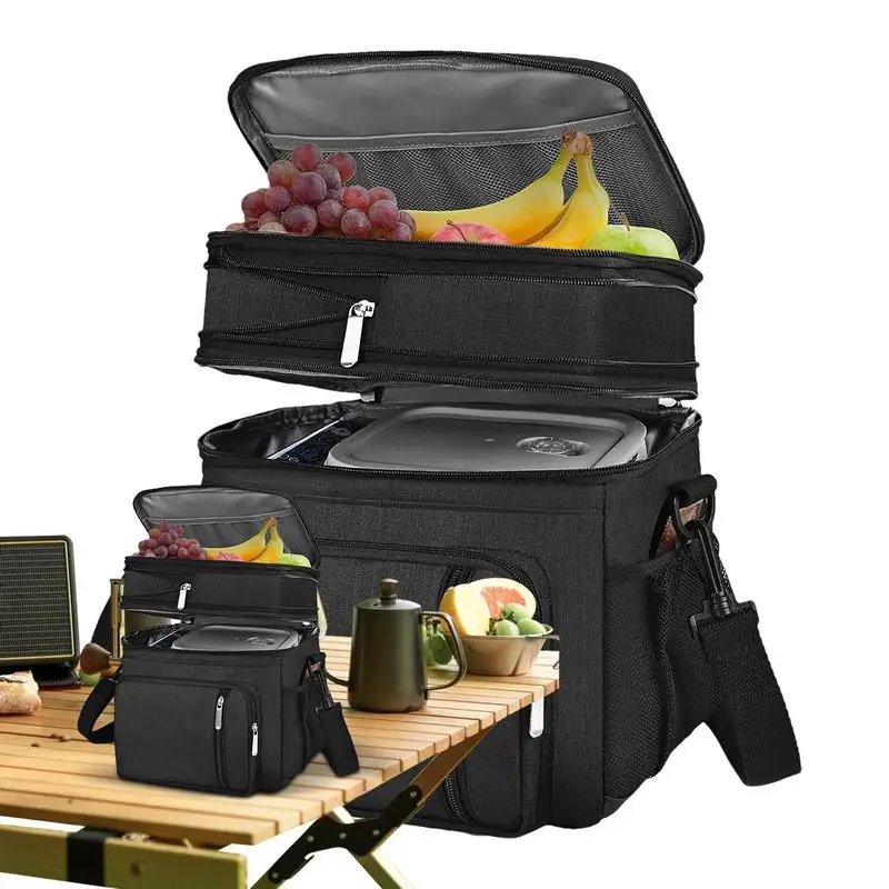 

Picnic Tote Cooler Bags Insulated Waterproof Pouch With Leak-Proof Liner Adjustable Strap Compartments Basket For Women Men