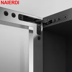 NAIERDI 2 Pieces Hidden Cabinet Hinge 25KG Adjustable Soft Closing Concealed Hinge Door Hinges For Aluminum Frame Wooden Door